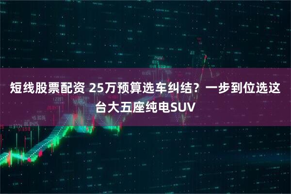 短线股票配资 25万预算选车纠结？一步到位选这台大五座纯电SUV